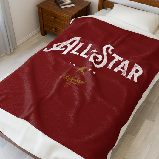 Velveteen Plush Blanket_All-Star_Maroon