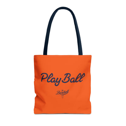 Play Ball Tote Bag_Orange with Navy Print