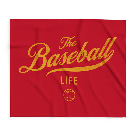 Fleece Blanket_Red w Yellow Gold Print