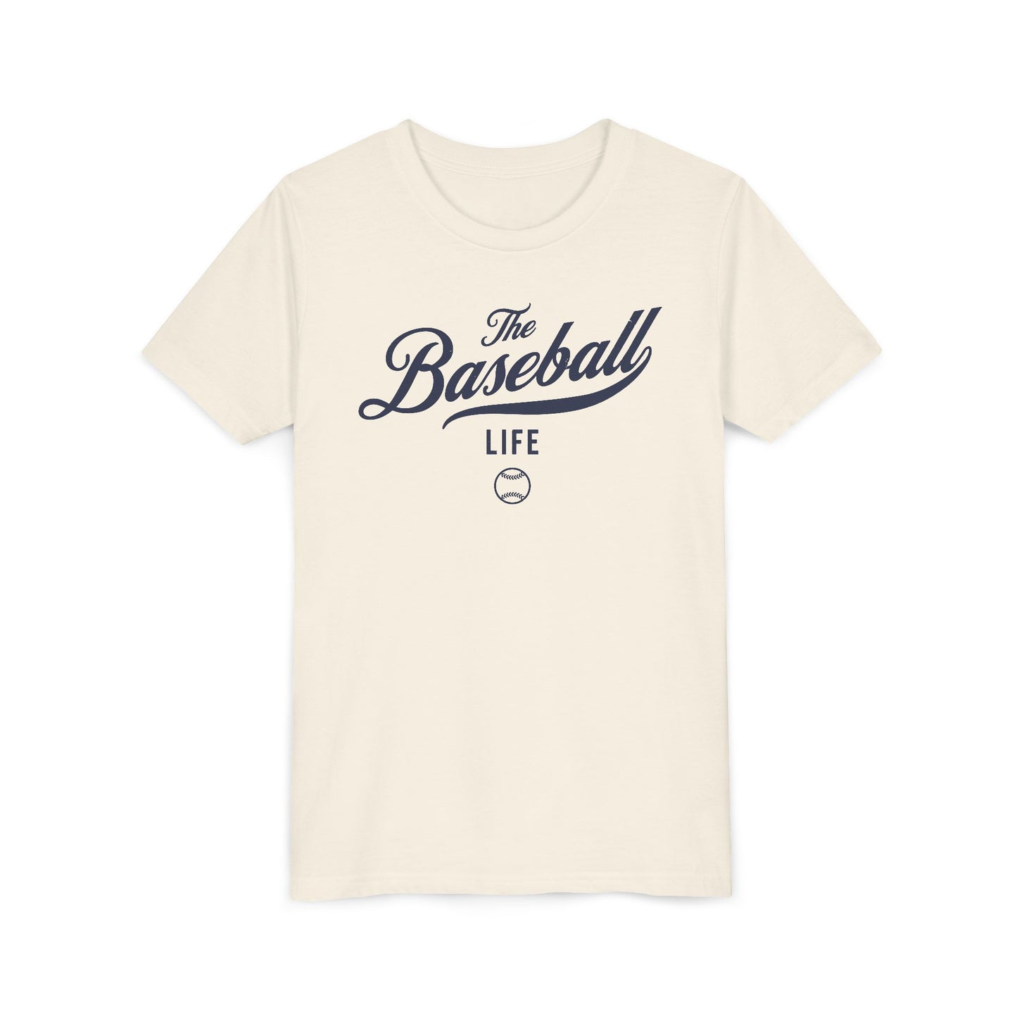 Youth The Baseball Life Classic Script T-Shirt_Navy Print
