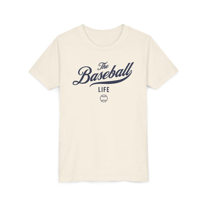 Youth The Baseball Life Classic Script T-Shirt_Navy Print