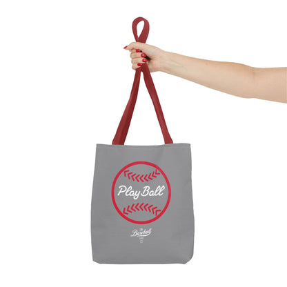 Baseball Icon Play Ball Tote Bag_Gray