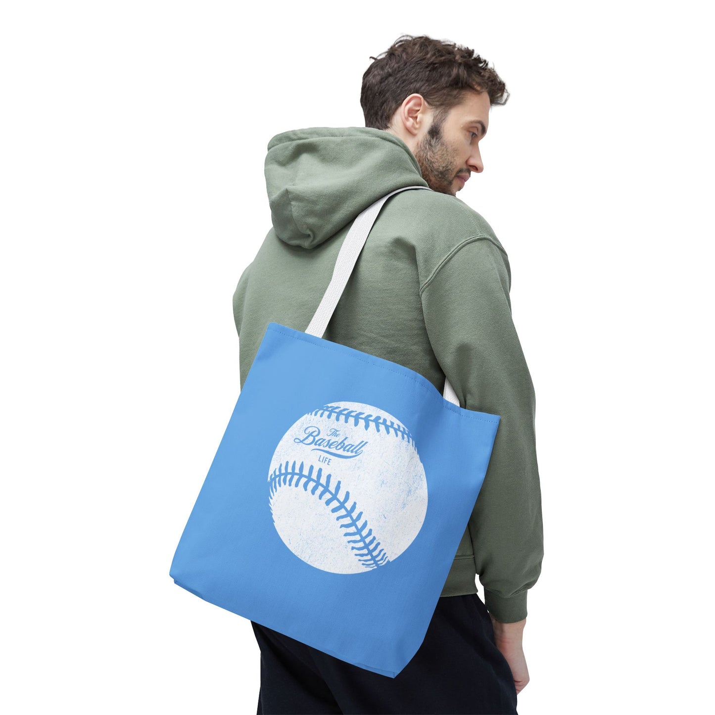 Weathered Baseball Tote Bag_Carolina Blue