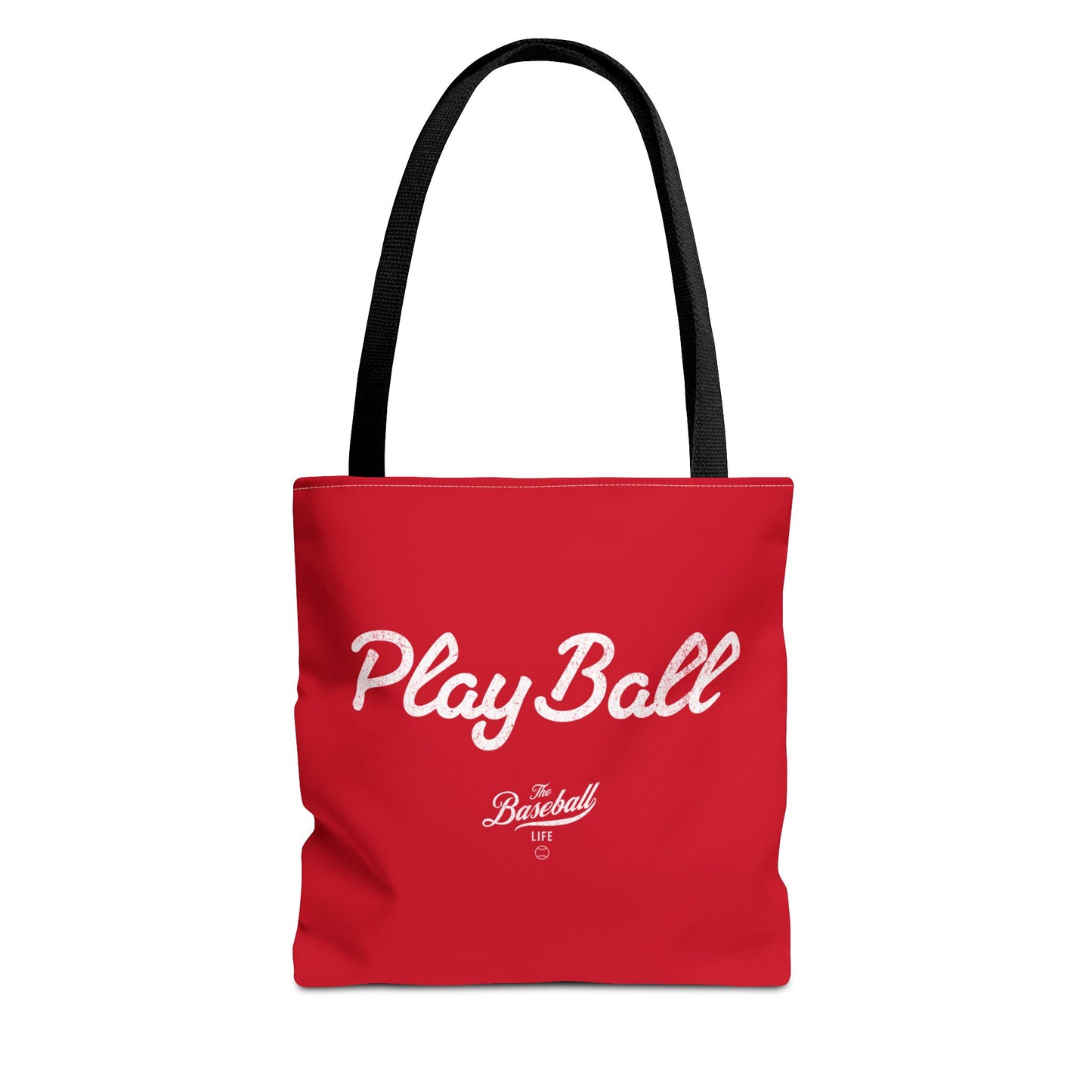 Play Ball Tote Bag_Red with White Print