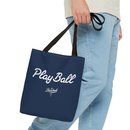 Play Ball Tote Bag_Navy with White Print