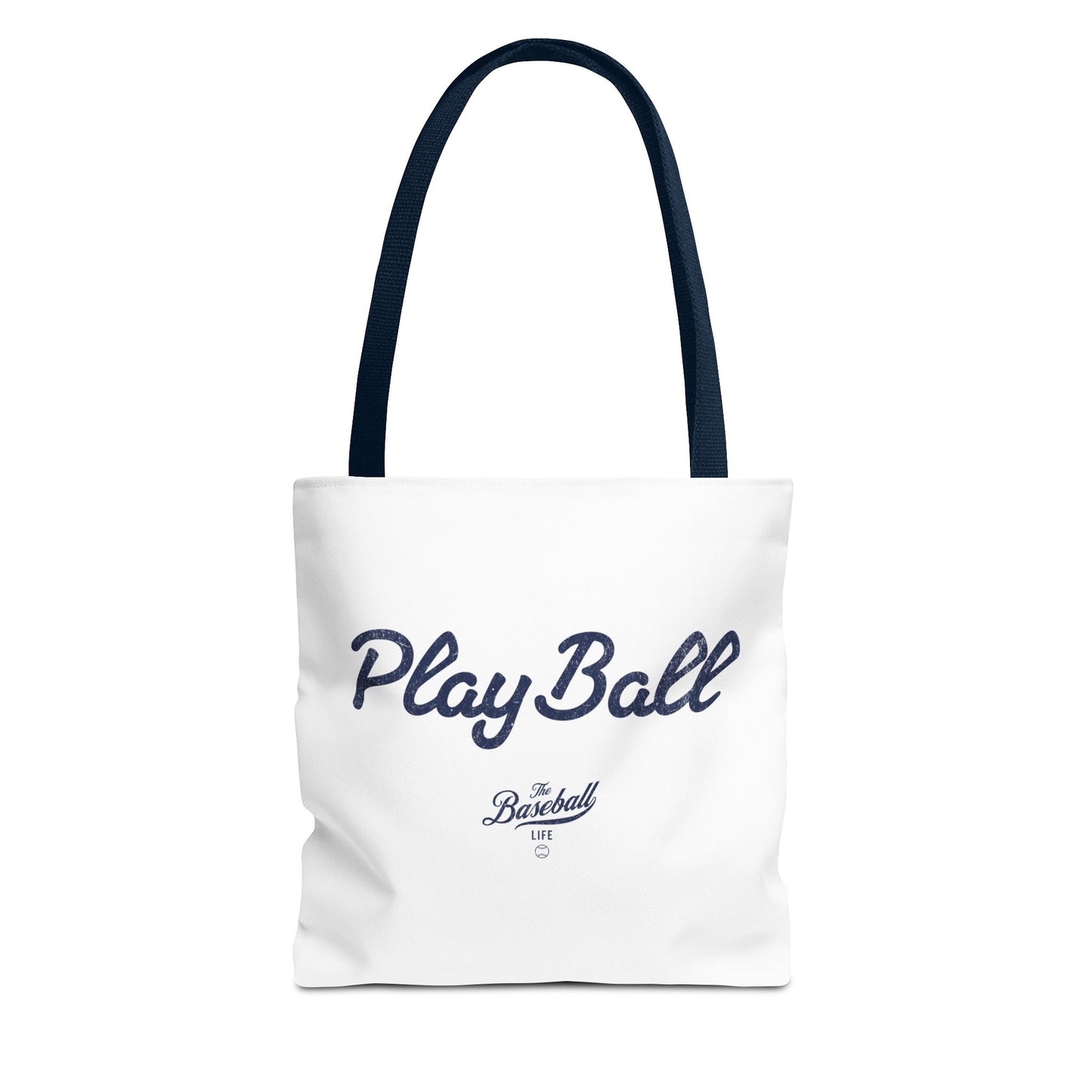 Play Ball Tote Bag_White with Navy Print