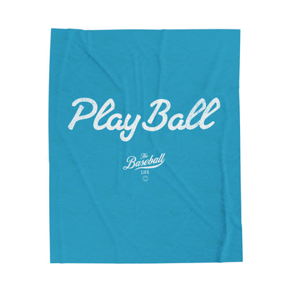 Velveteen Plush Blanket_Play Ball_Turquoise