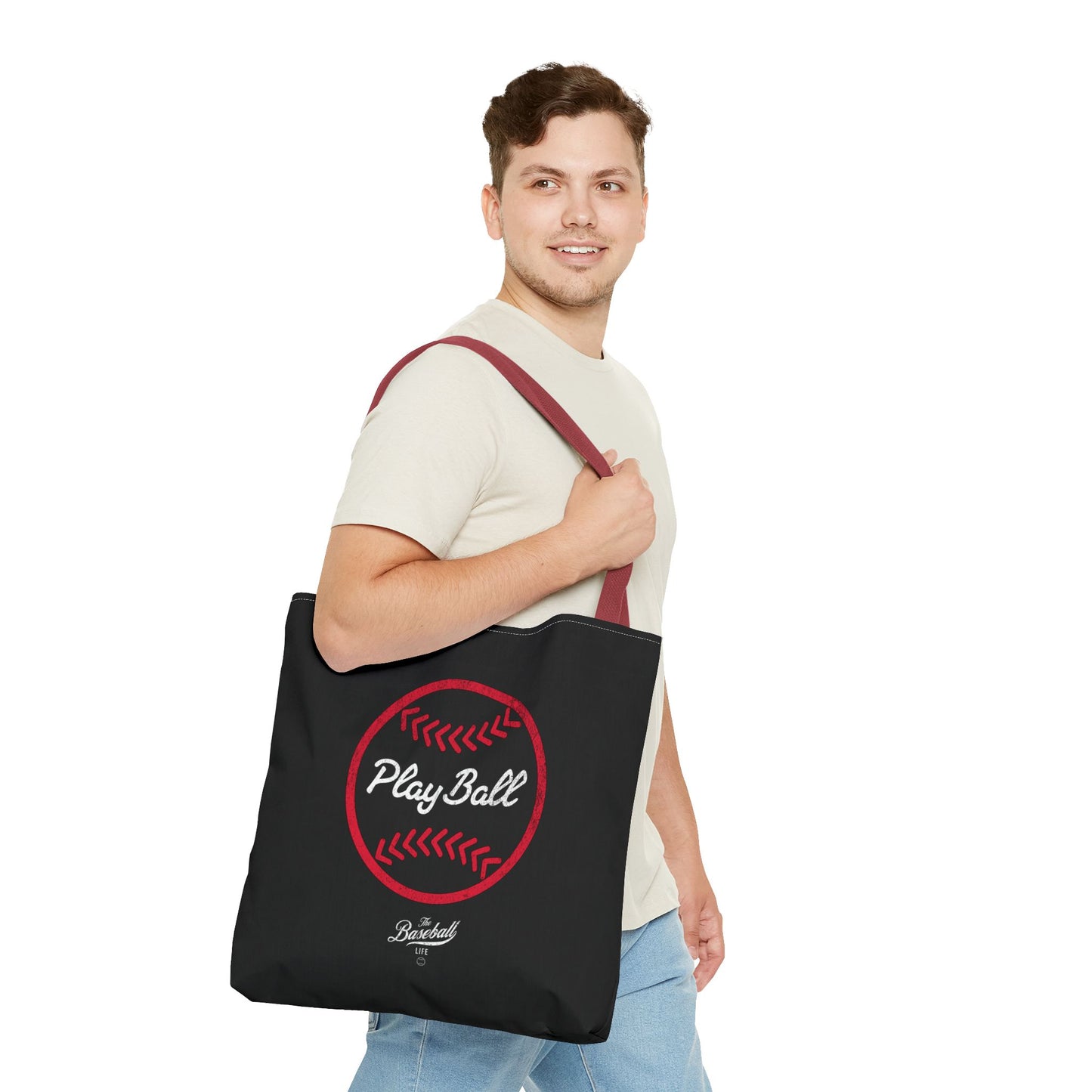 Baseball Icon Play Ball Tote Bag_Black