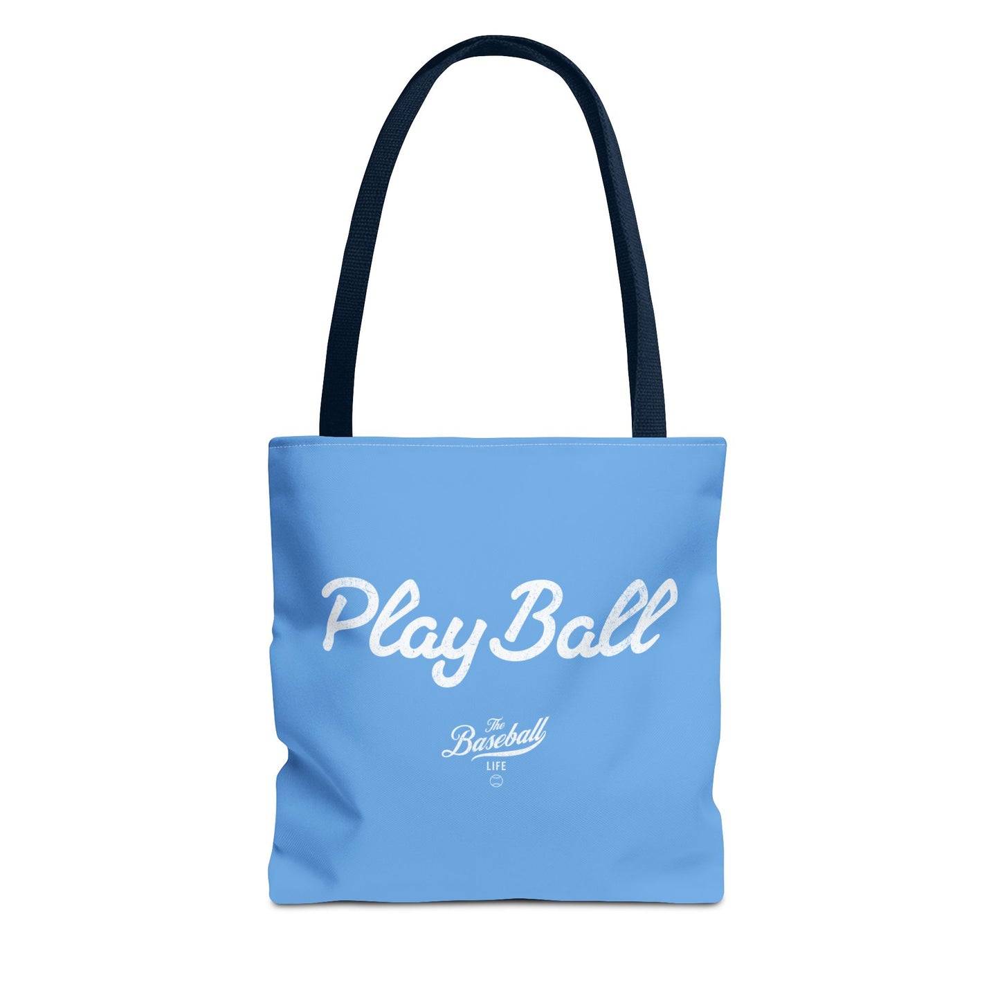 Play Ball Tote Bag_Carolina Blue with White Print