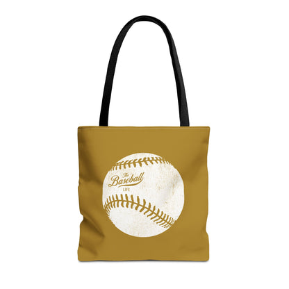 Weathered Baseball Tote Bag_Old Gold