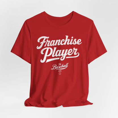 Franchise Player Baseball T-Shirt - White Print