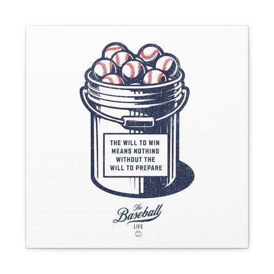 Bucket of Balls (The Will To Prepare) Wall Art Canvas_White