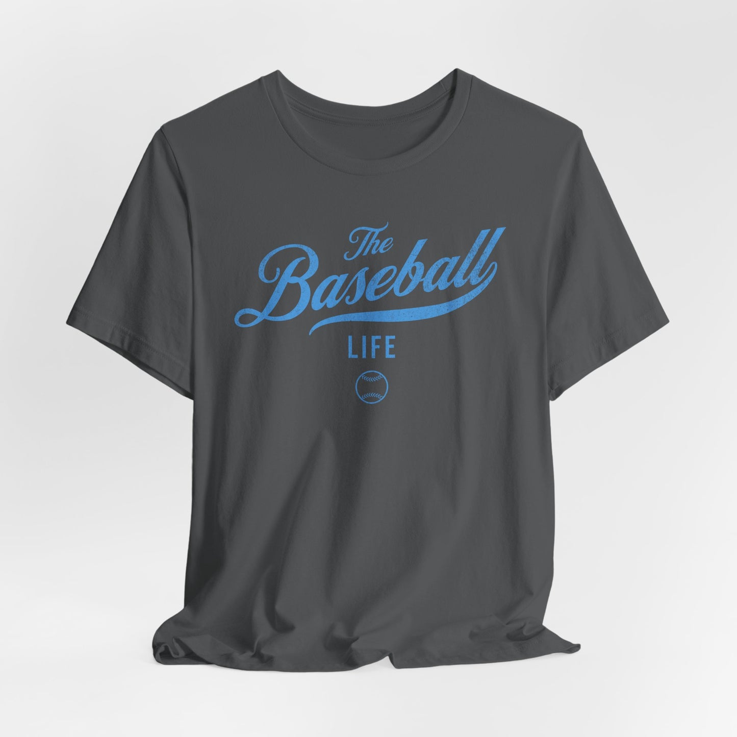 The Baseball Life Classic Script T-Shirt_Carolina Blue Print