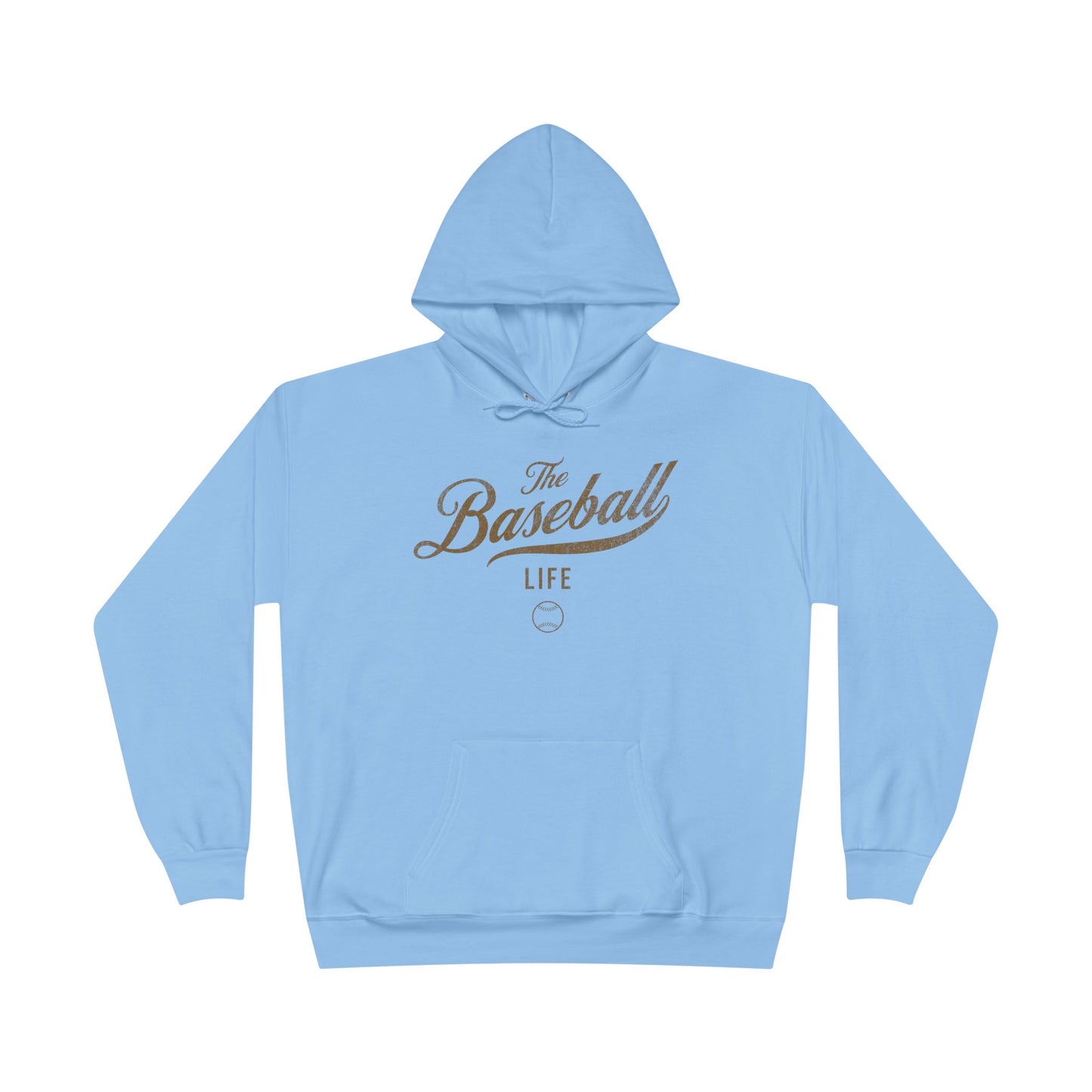 The Baseball Life Hoodie w/Grommets_Old Gold Print