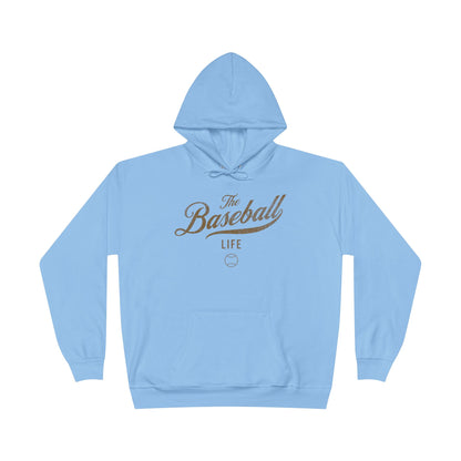 The Baseball Life Hoodie w/Grommets_Old Gold Print