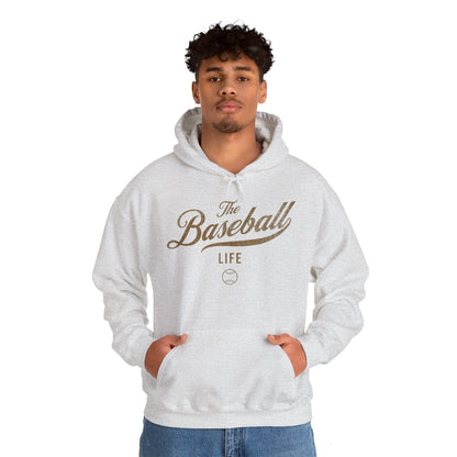 The Baseball Life Hoodie_Old Gold Print