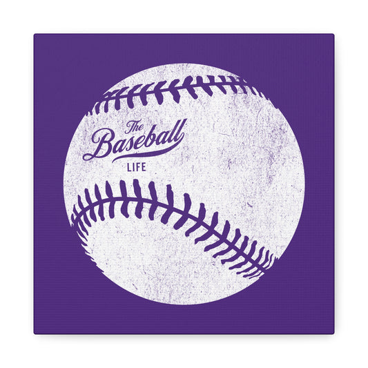 Weathered Baseball Wall Art Canvas_Purple