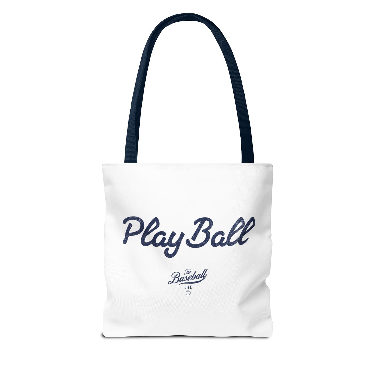 Play Ball Tote Bag_White with Navy Print