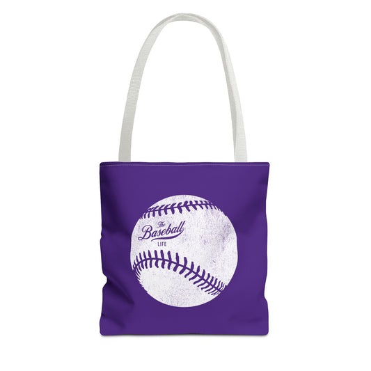 Weathered Baseball Tote Bag_Purple