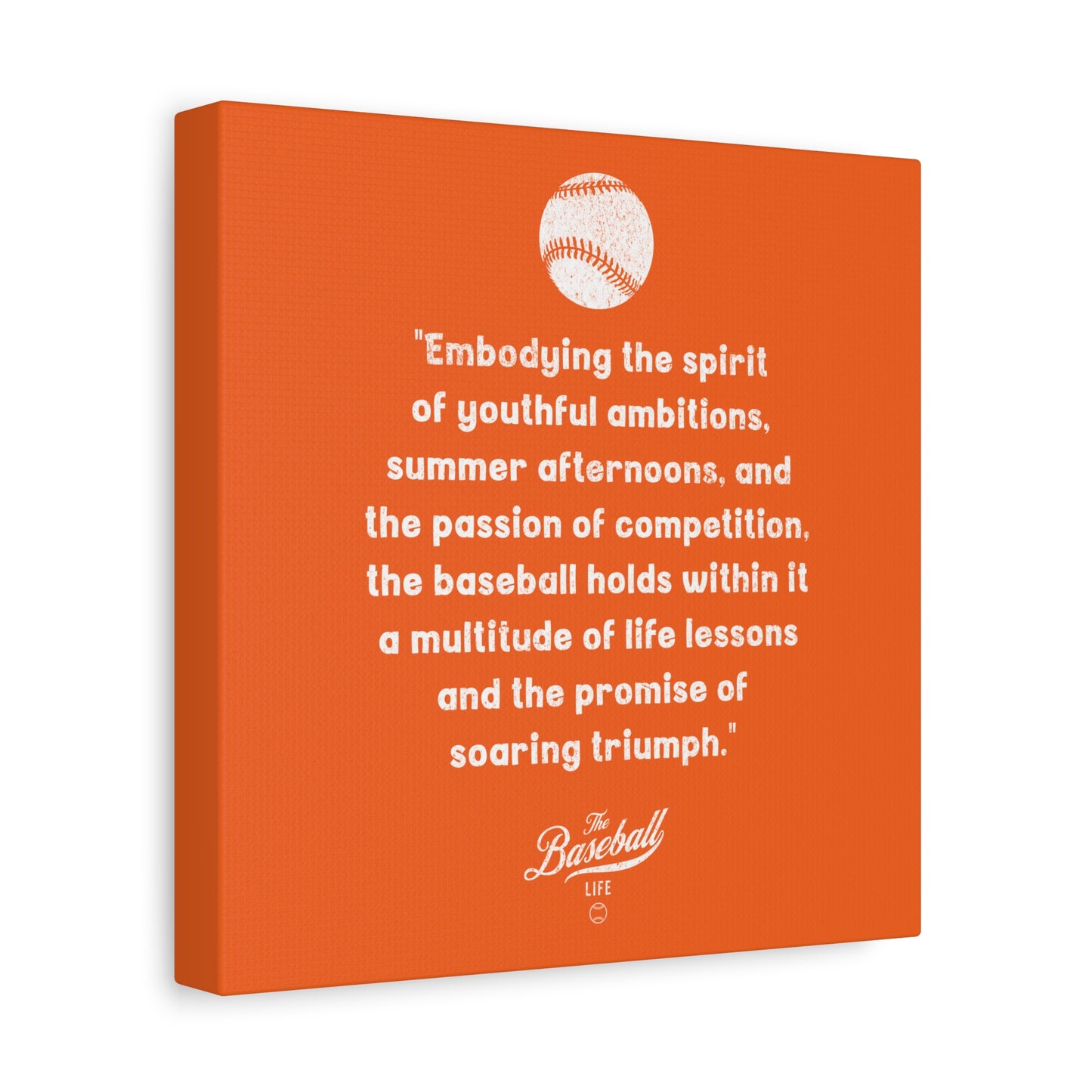 The Baseball Life "Verse" Wall Art Canvas_Orange