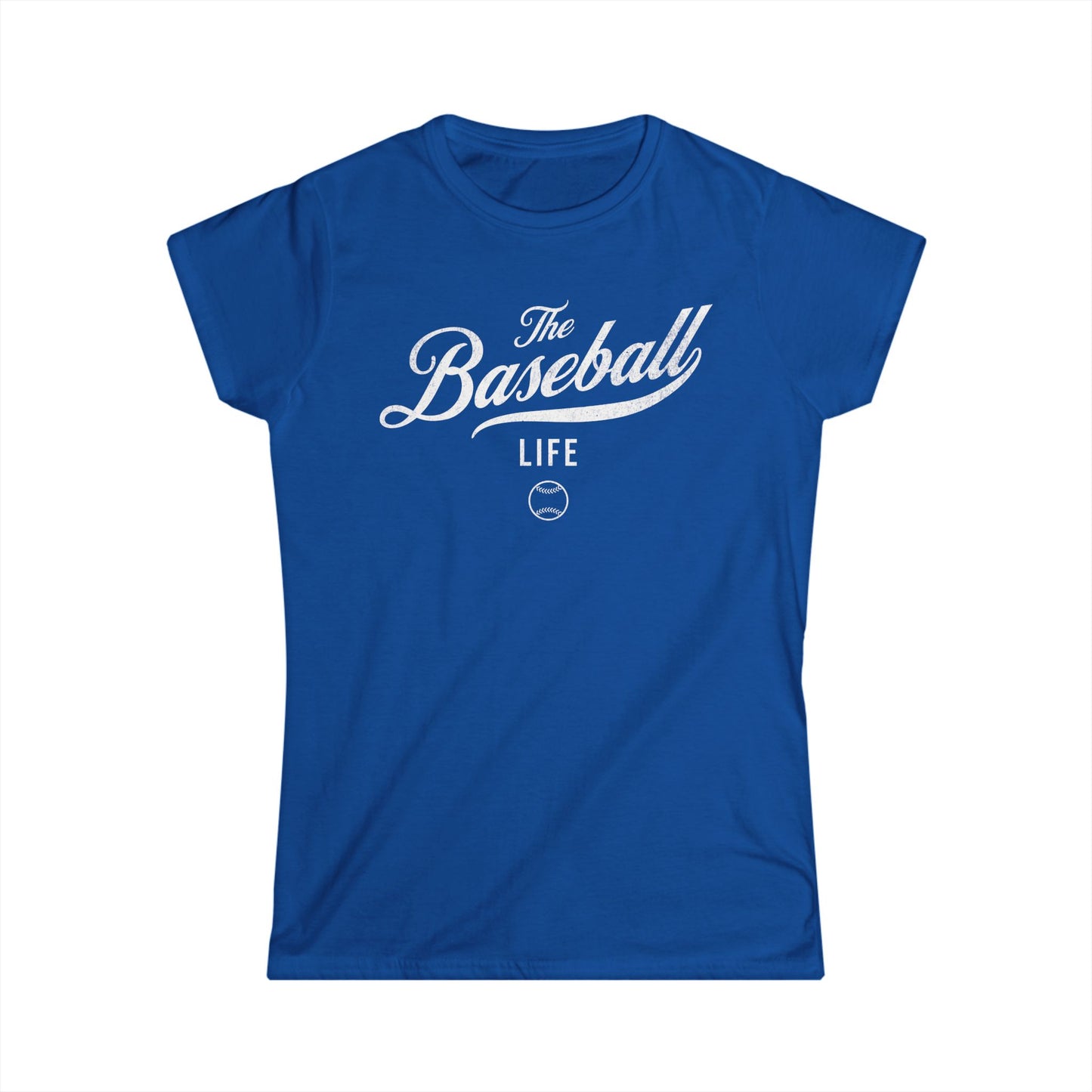 The Baseball Life Classic Script Tee_Women's_White Print