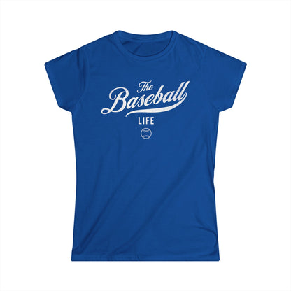 The Baseball Life Classic Script Tee_Women's_White Print