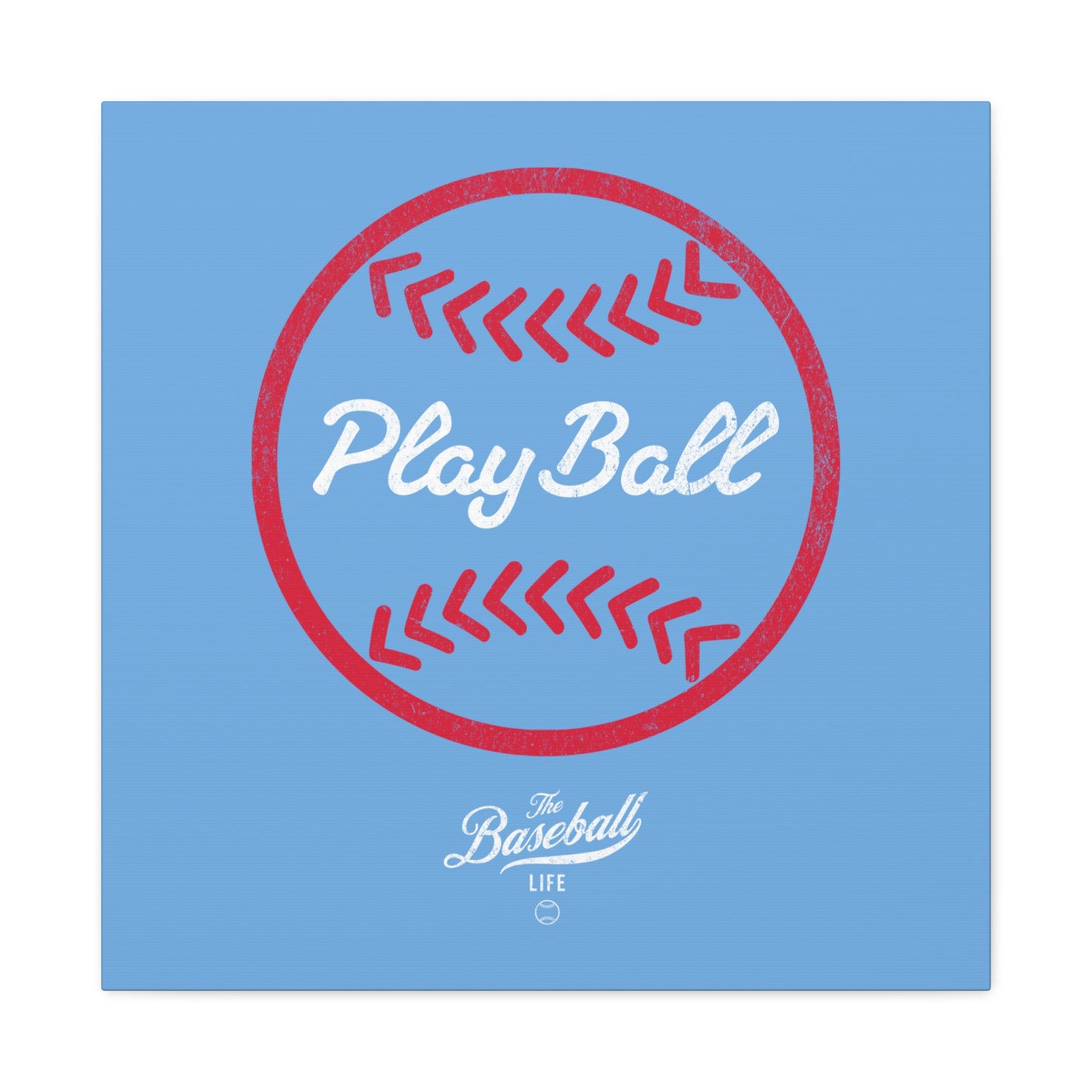 Play Ball Graphic Baseball Wall Art Canvas_Carolina Blue
