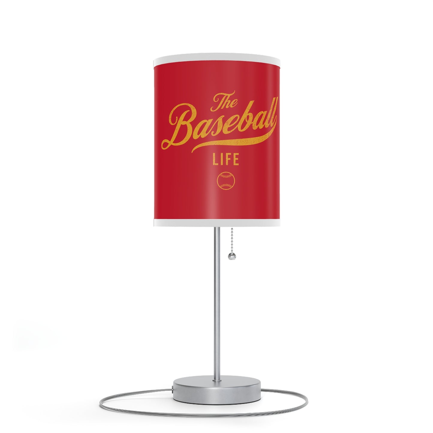 Table Lamp_Red w Yellow Gold Print