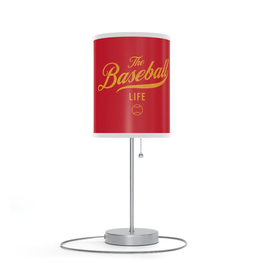Table Lamp_Red w Yellow Gold Print