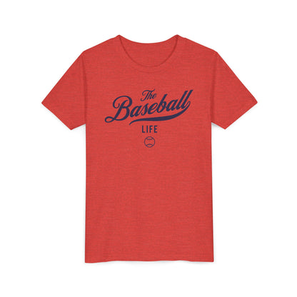 Youth The Baseball Life Classic Script T-Shirt_Navy Print