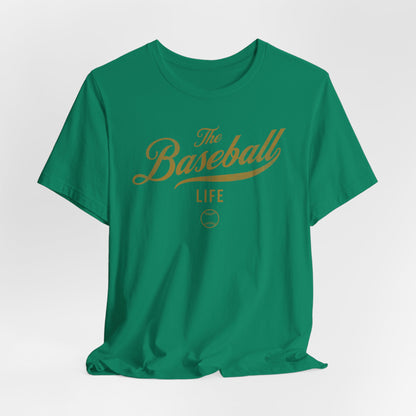 The Baseball Life Classic Script T-Shirt _Old Gold Print