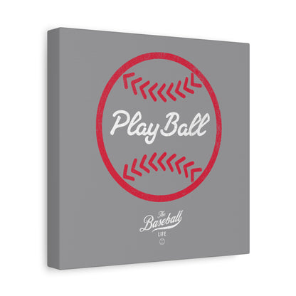 Play Ball Graphic Baseball Wall Art Canvas_Gray