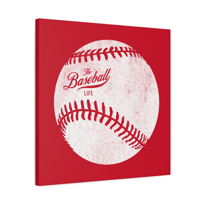 Weathered Baseball Wall Art Canvas_Red