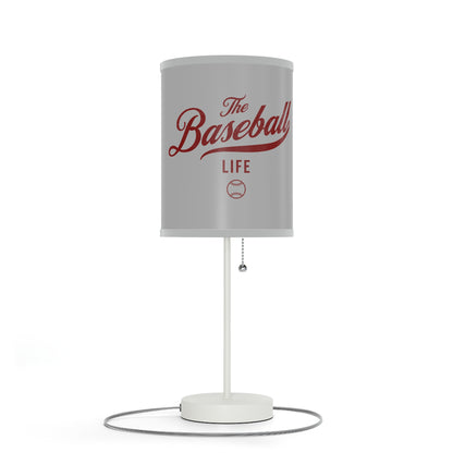 Table Lamp_Silver Gray w Maroon Print
