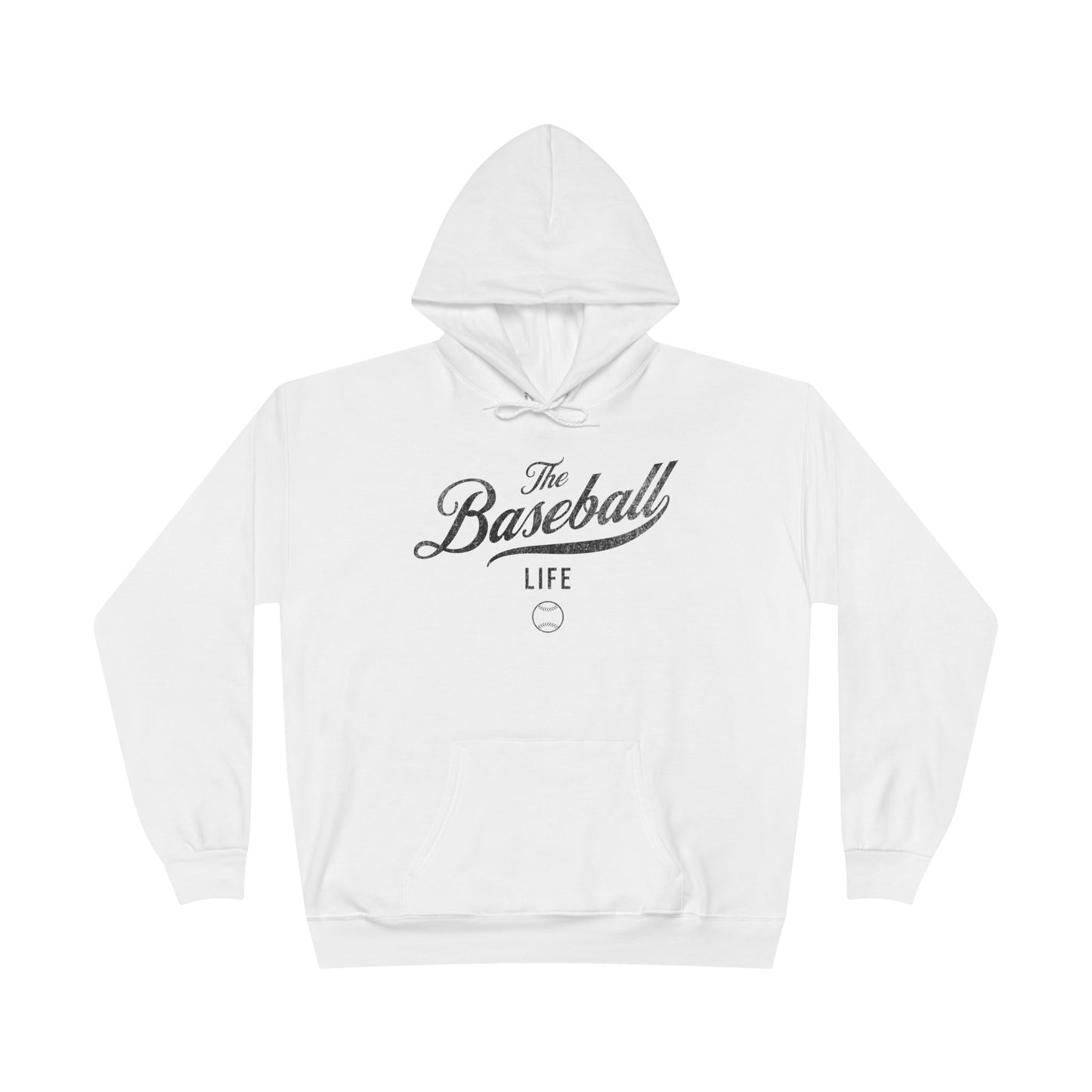 The Baseball Life Hoodie w/Grommets_Black Print