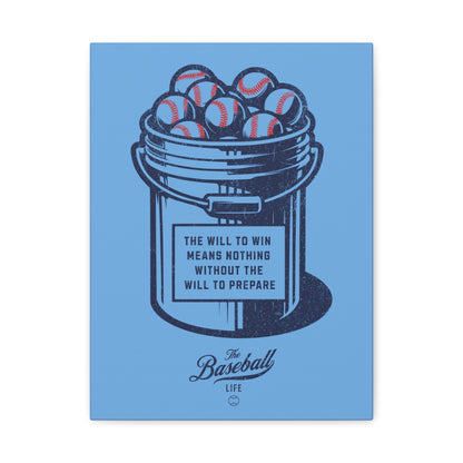 Bucket of Balls (The Will To Prepare) Wall Art Canvas_Carolina Blue Vertical