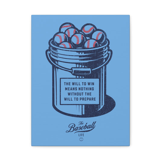 Bucket of Balls (The Will To Prepare) Wall Art Canvas_Carolina Blue Vertical