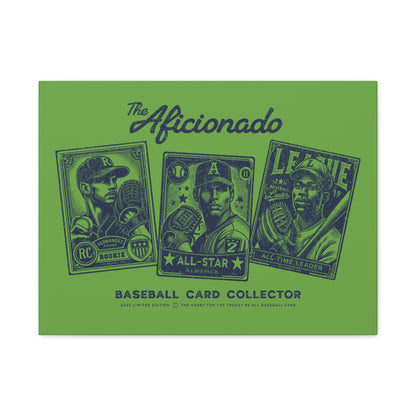 The Aficionado Baseball Card Collector Wall Art Canvas_Grass Green
