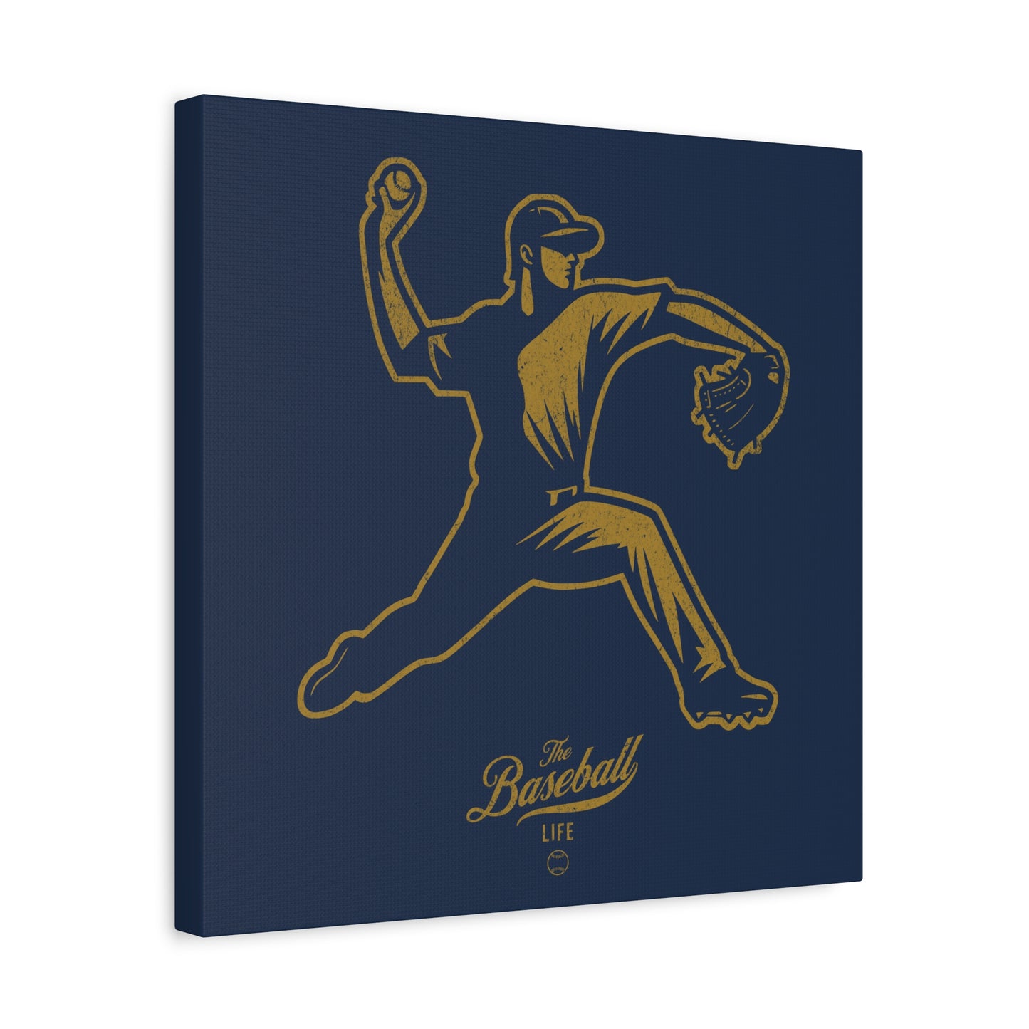 Pitcher Icon Wall Art Canvas_Navy