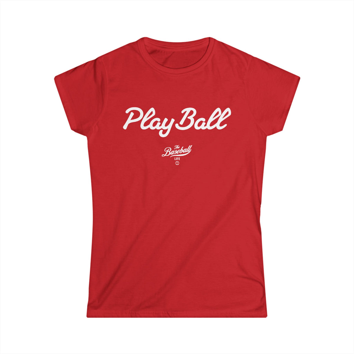Play Ball Women's Baseball T-Shirt - White Print