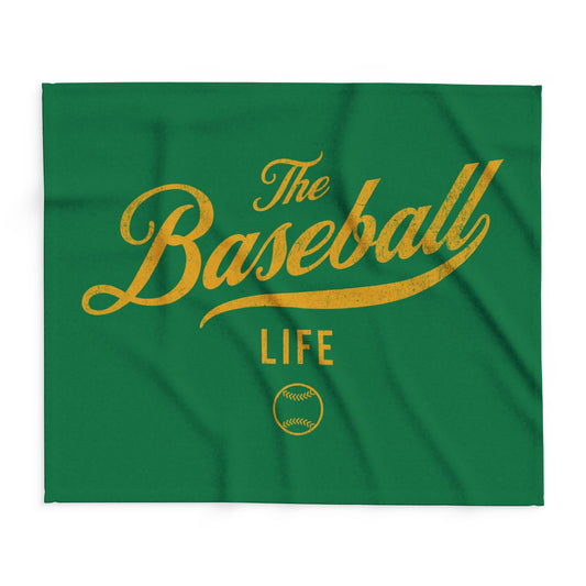 Fleece Blanket_Green w Yellow Gold Print
