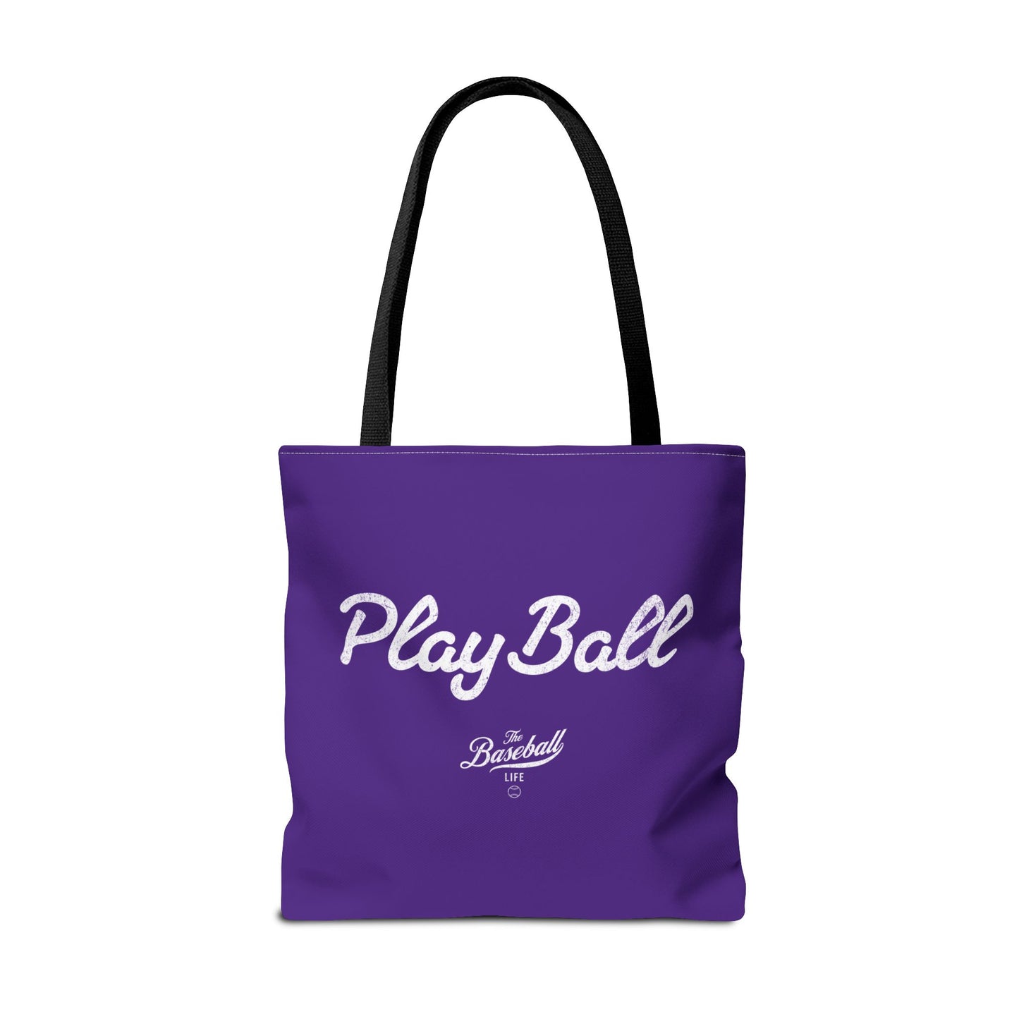 Play Ball Tote Bag_Purple with White Print