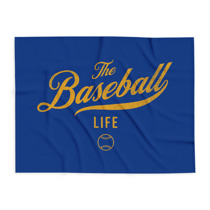 Fleece Blanket_Royal Blue w Yellow Gold Print