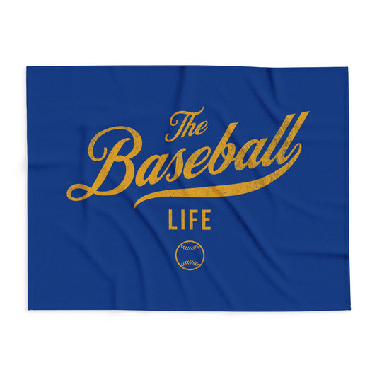 Fleece Blanket_Royal Blue w Yellow Gold Print