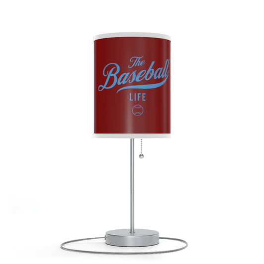 Table Lamp_Maroon w Carolina Blue Print