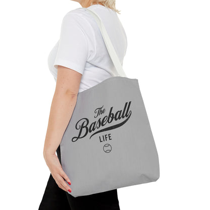 The Baseball Life Tote Bag_Gray w Black Print