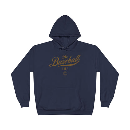 The Baseball Life Hoodie w/Grommets_Old Gold Print