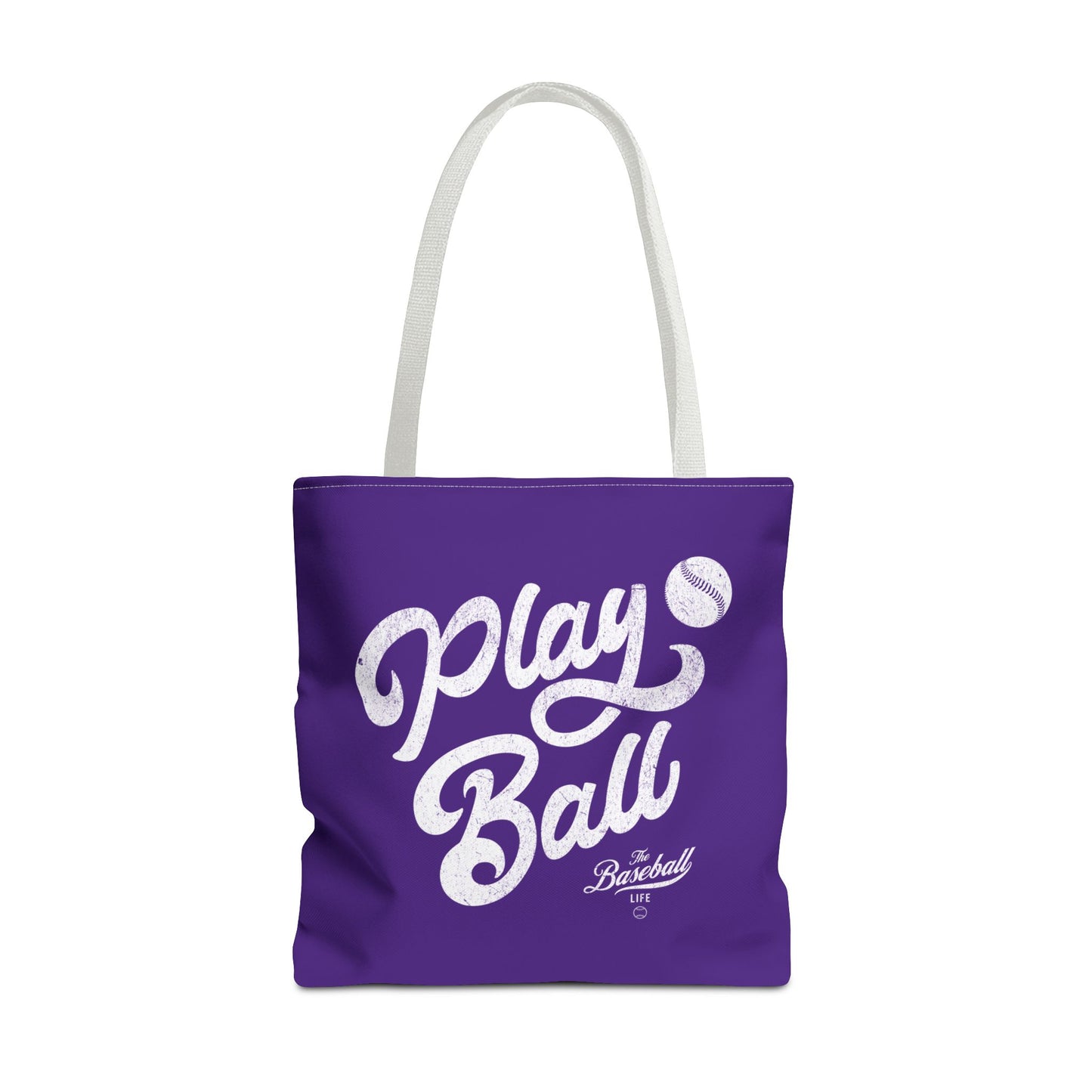 Play Ball Script Tote Bag_Purple
