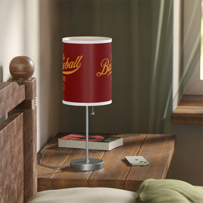 Table Lamp_Maroon w Yellow Gold Print
