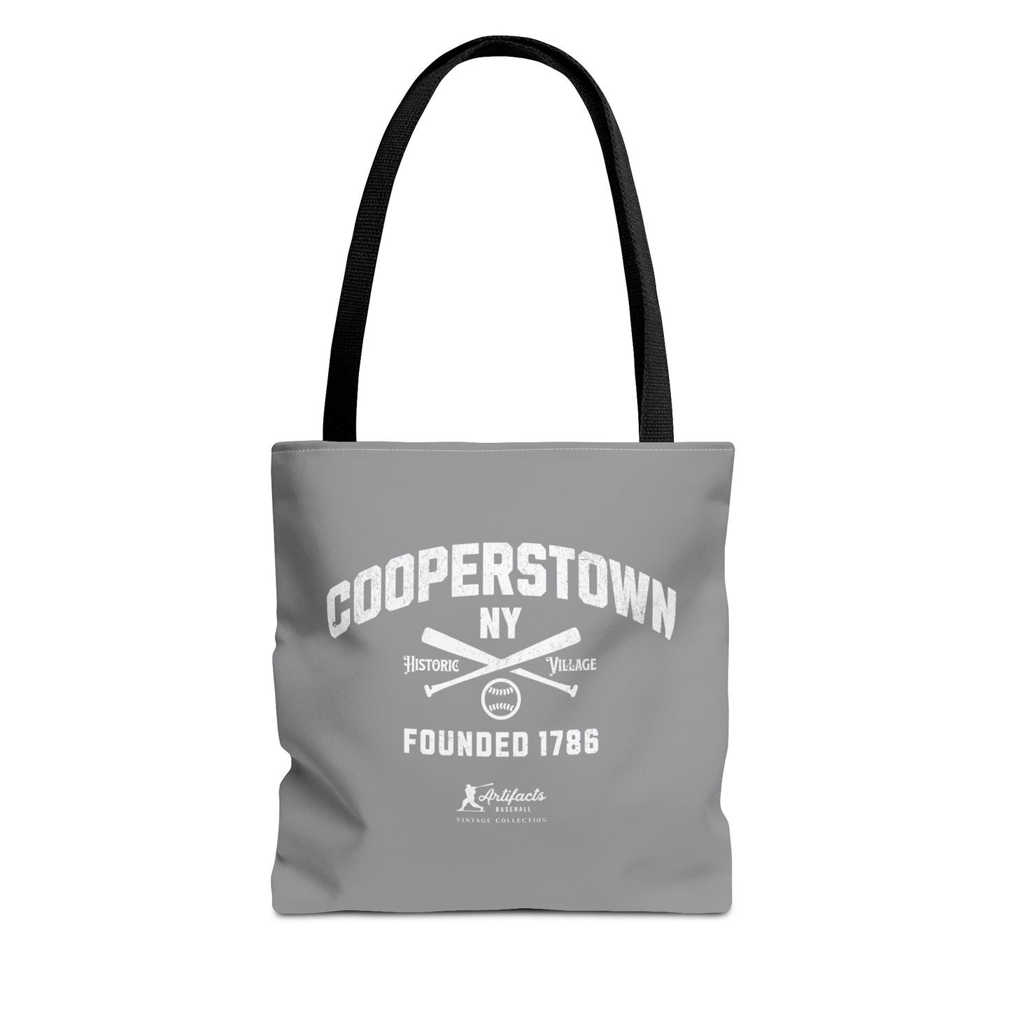Cooperstown, NY Tote Bag_Gray w White Print